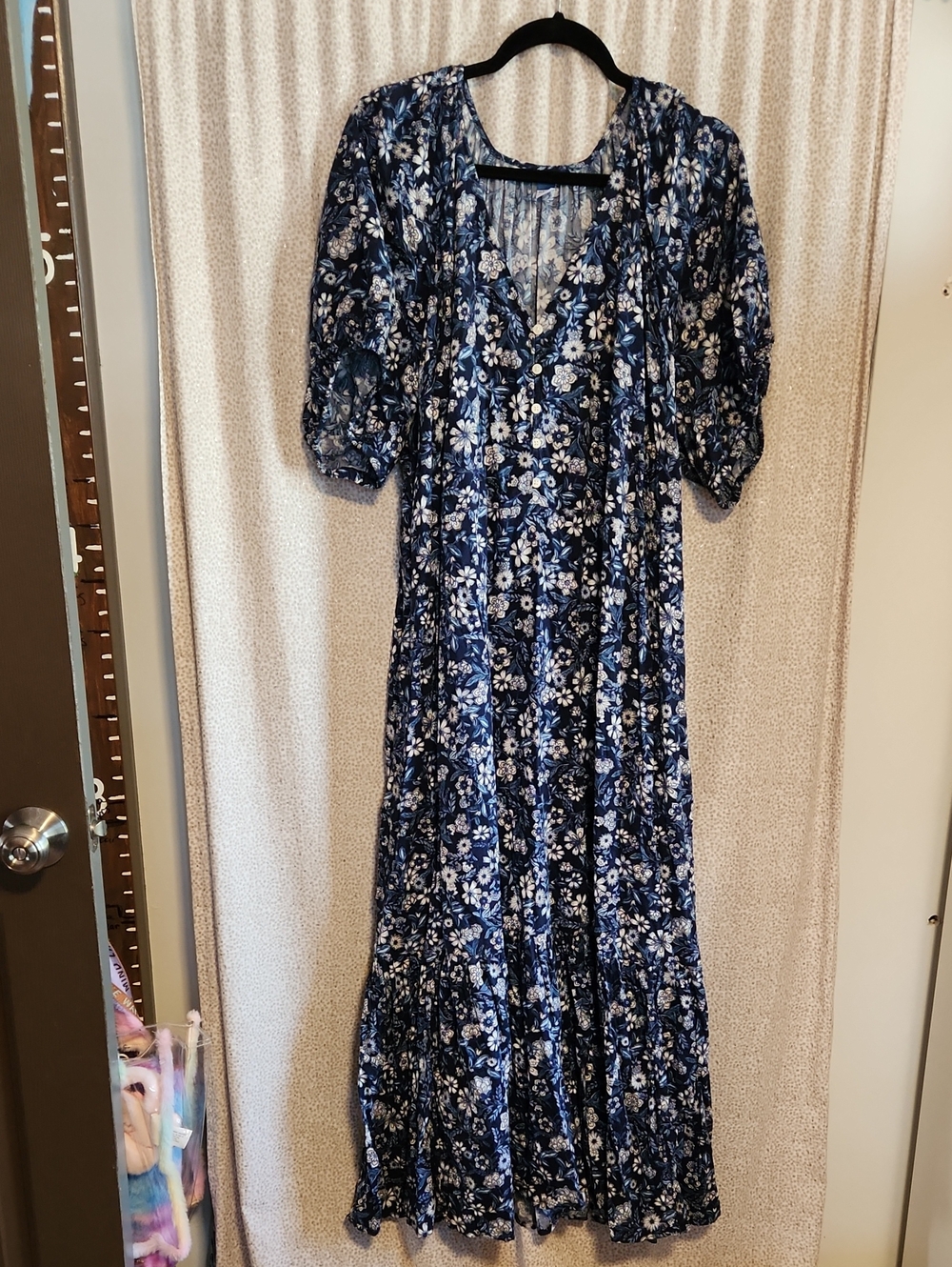 Old Navy Navy Blue Floral Maxi Dress